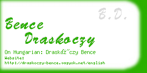 bence draskoczy business card